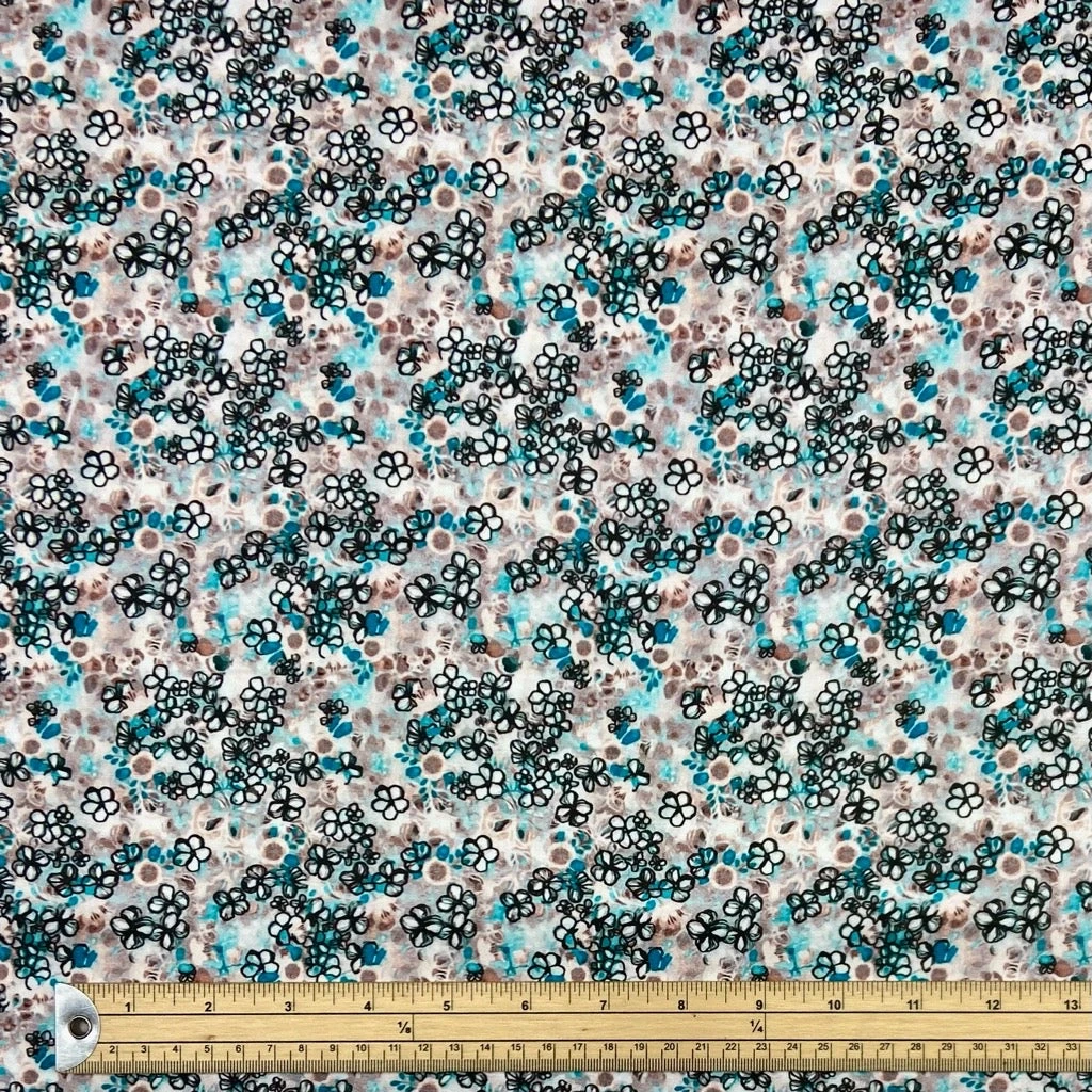 Ink Blossom Cotton Satin Fabric 2 Ink Blossom Cotton Satin Fabric - Image 2