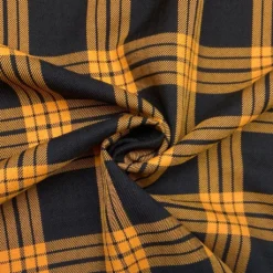 1 Orange And Black Checkered Suiting Fabric