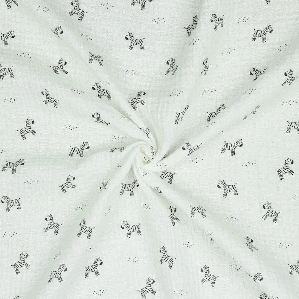 Zebra Organic Double Gauze Fabric 2 Zebra Organic Double Gauze Fabric - Image 2