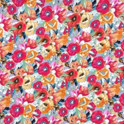 Poppy Sunset Viscose Poplin Fabric