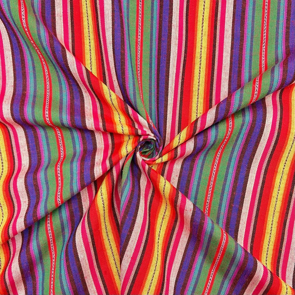Rainbow Stripes Tribal Print Recycled Jacquard Fabric 3 Rainbow Stripes Tribal Print Recycled Jacquard Fabric - Image 3