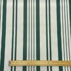 Green Stripes On White PU Coated Waterproof Fabric