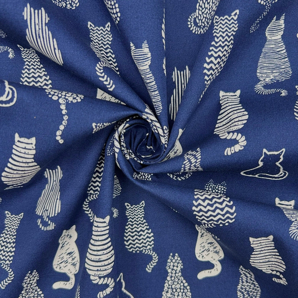 Striped Cats Rose & Hubble Cotton Poplin Fabric 6 Striped Cats Rose & Hubble Cotton Poplin Fabric - Image 6