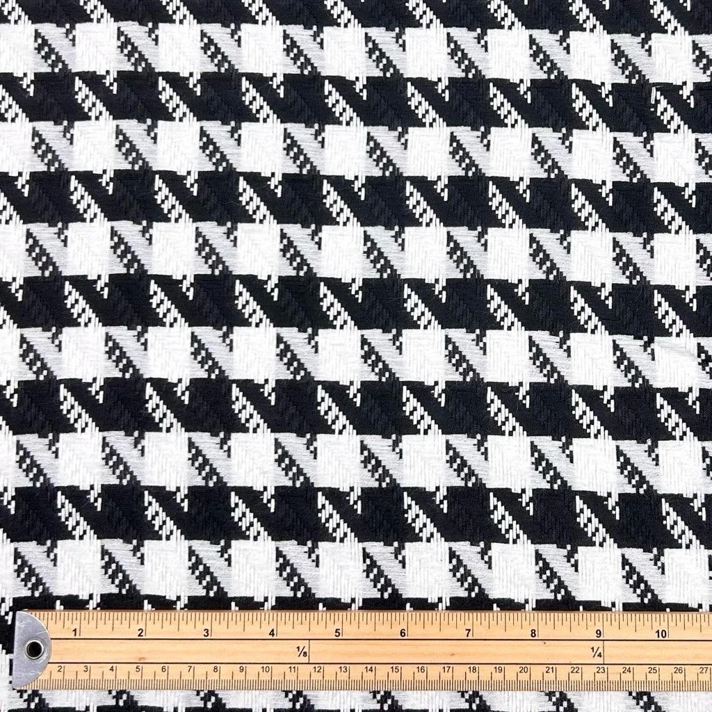 Black And White Dogtooth Loose Weave Fabric 2 Black And White Dogtooth Loose Weave Fabric - Image 2