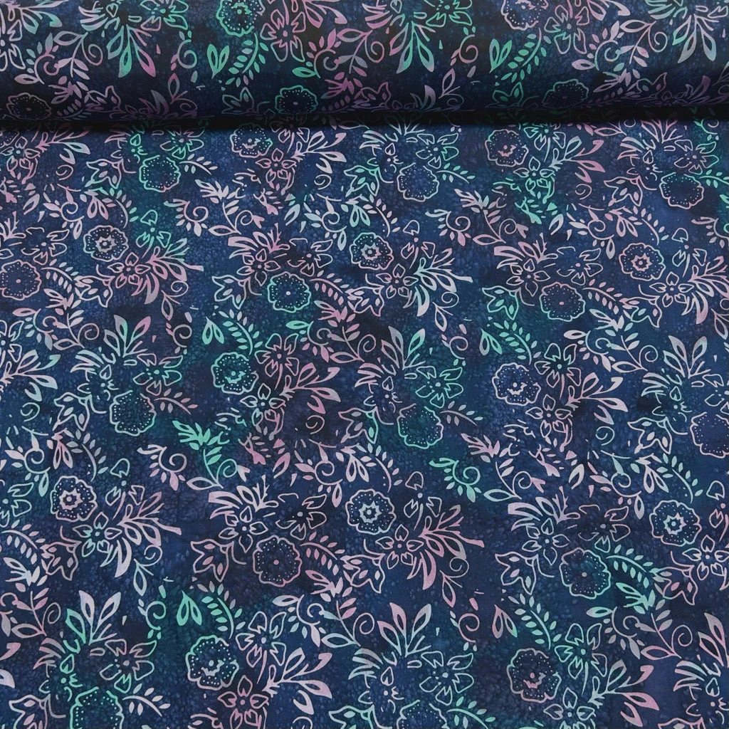 Floral Vines Cotton Batik Fabric 8 Floral Vines Cotton Batik Fabric - Image 8