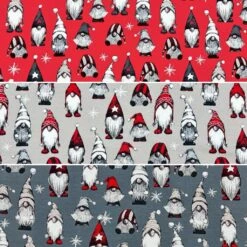 Vintage Gnomes Brushed French Terry Fabric