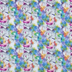 Colourful Feathers Double Gauze Fabric