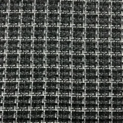 White Check On Black Tweed Fabric