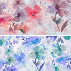 Vibrant Blooms Digital Embroidered Polycotton Fabric