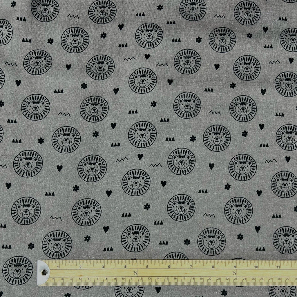 Lion Faces Flat Double Gauze Fabric 2 Lion Faces Flat Double Gauze Fabric - Image 2