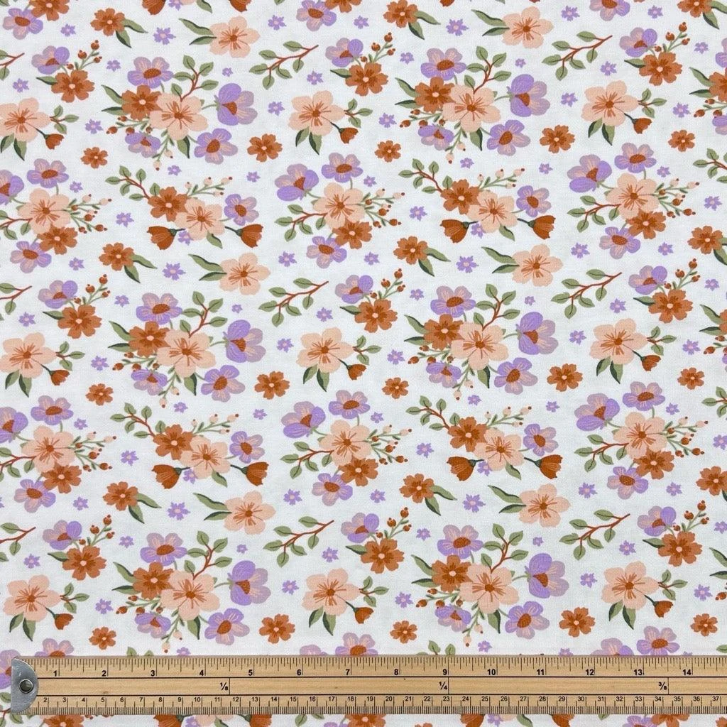 Simple Flower Bunches Organic Cotton Jersey Fabric 2 Simple Flower Bunches Organic Cotton Jersey Fabric - Image 2