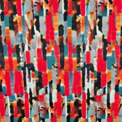 Vibrant Waves Cotton Linen Blend Fabric