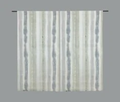 Beige And Greyish Blue Paint Lines Panama Fabric -Ernst Fabric Store 2