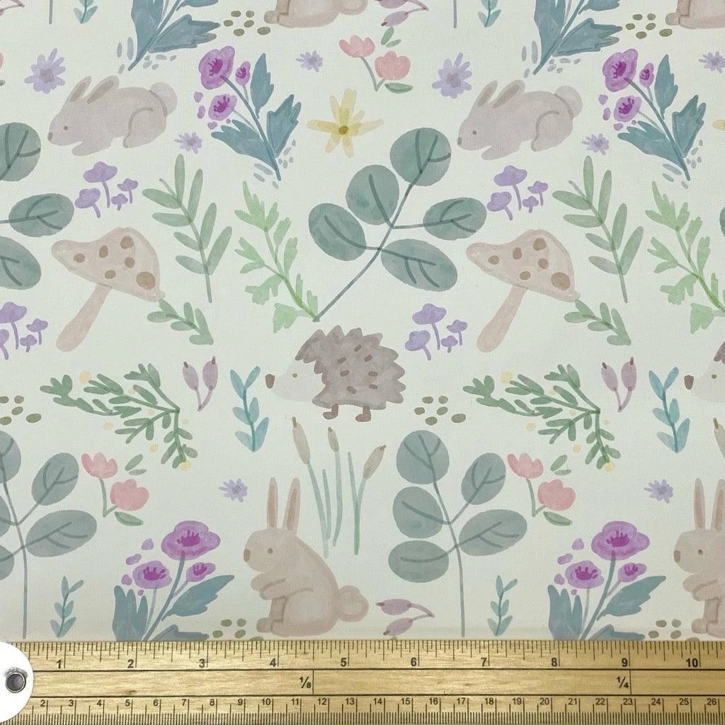 Floral Animal Garden On Ivory Raincoat Fabric 2 Floral Animal Garden On Ivory Raincoat Fabric - Image 2