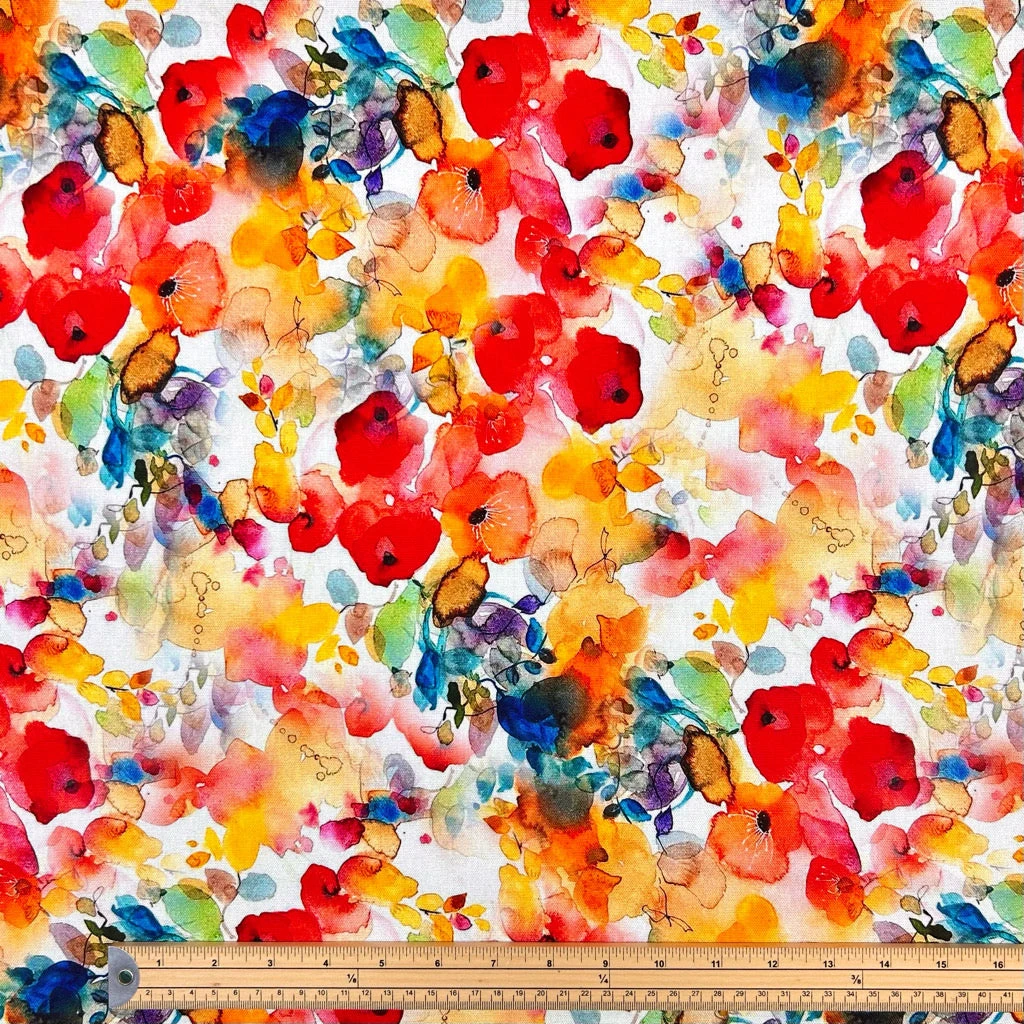 Fiery Bloom Linen Viscose Fabric 2 Fiery Bloom Linen Viscose Fabric - Image 2