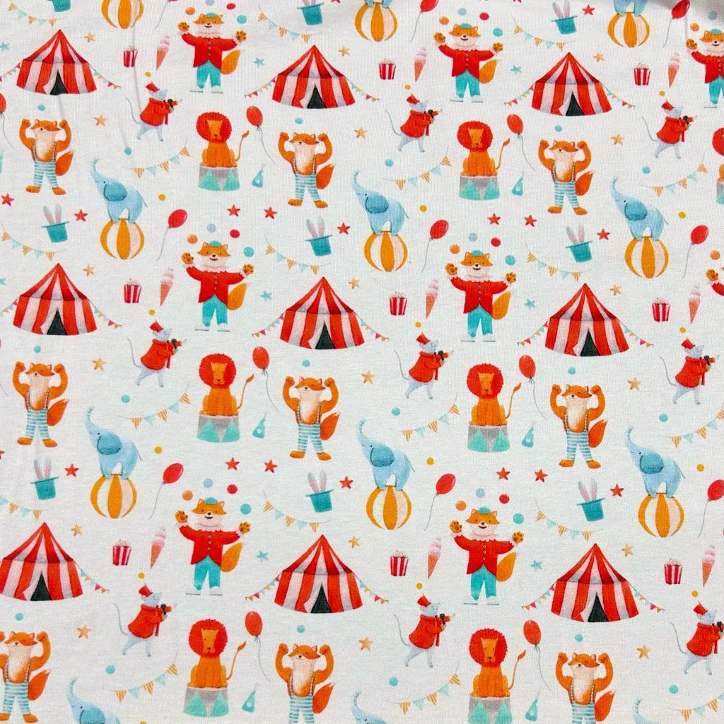 Circus Time Organic Cotton Jersey Fabric - Little Johnny 1 Circus Time Organic Cotton Jersey Fabric - Little Johnny