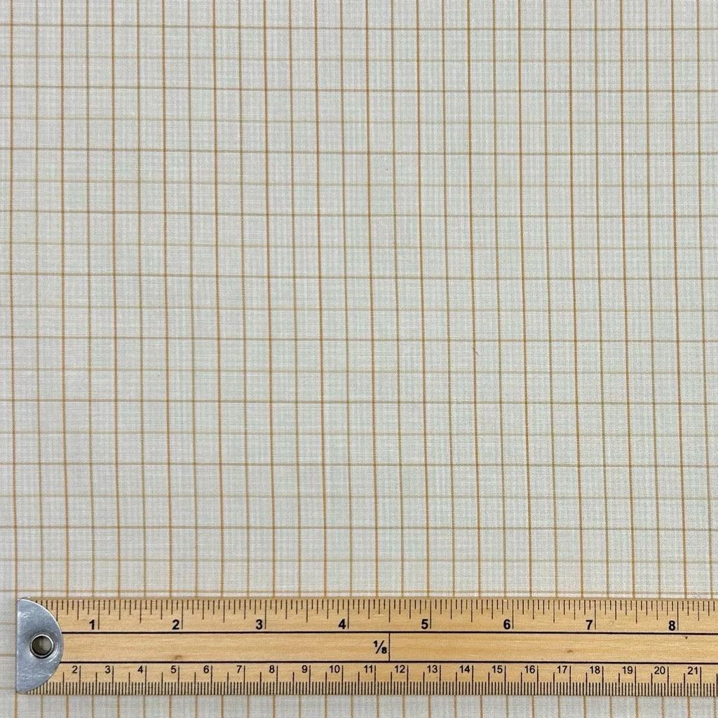 Cream Checkered Cotton Shirting Fabric 2 Cream Checkered Cotton Shirting Fabric - Image 2