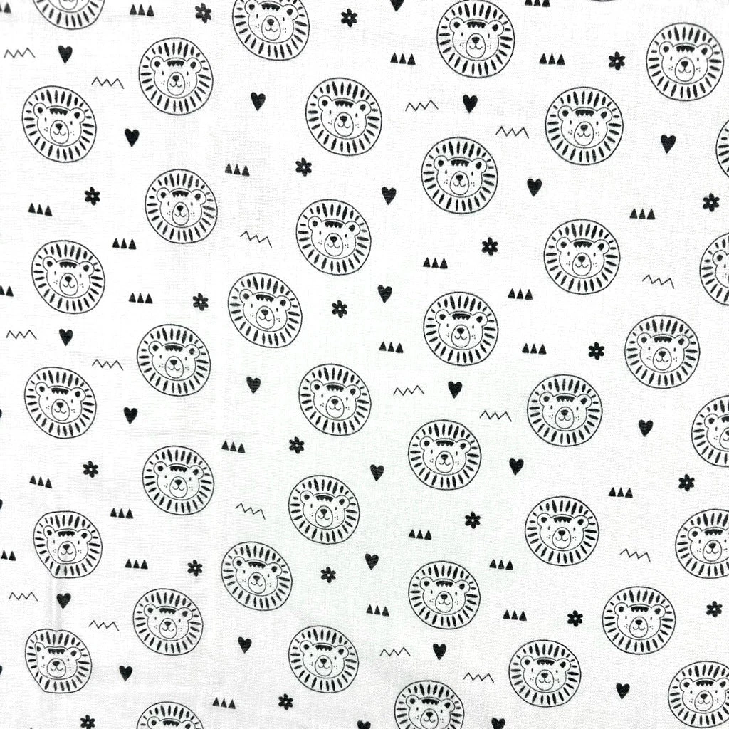 Lion Faces Flat Double Gauze Fabric 5 Lion Faces Flat Double Gauze Fabric - Image 5