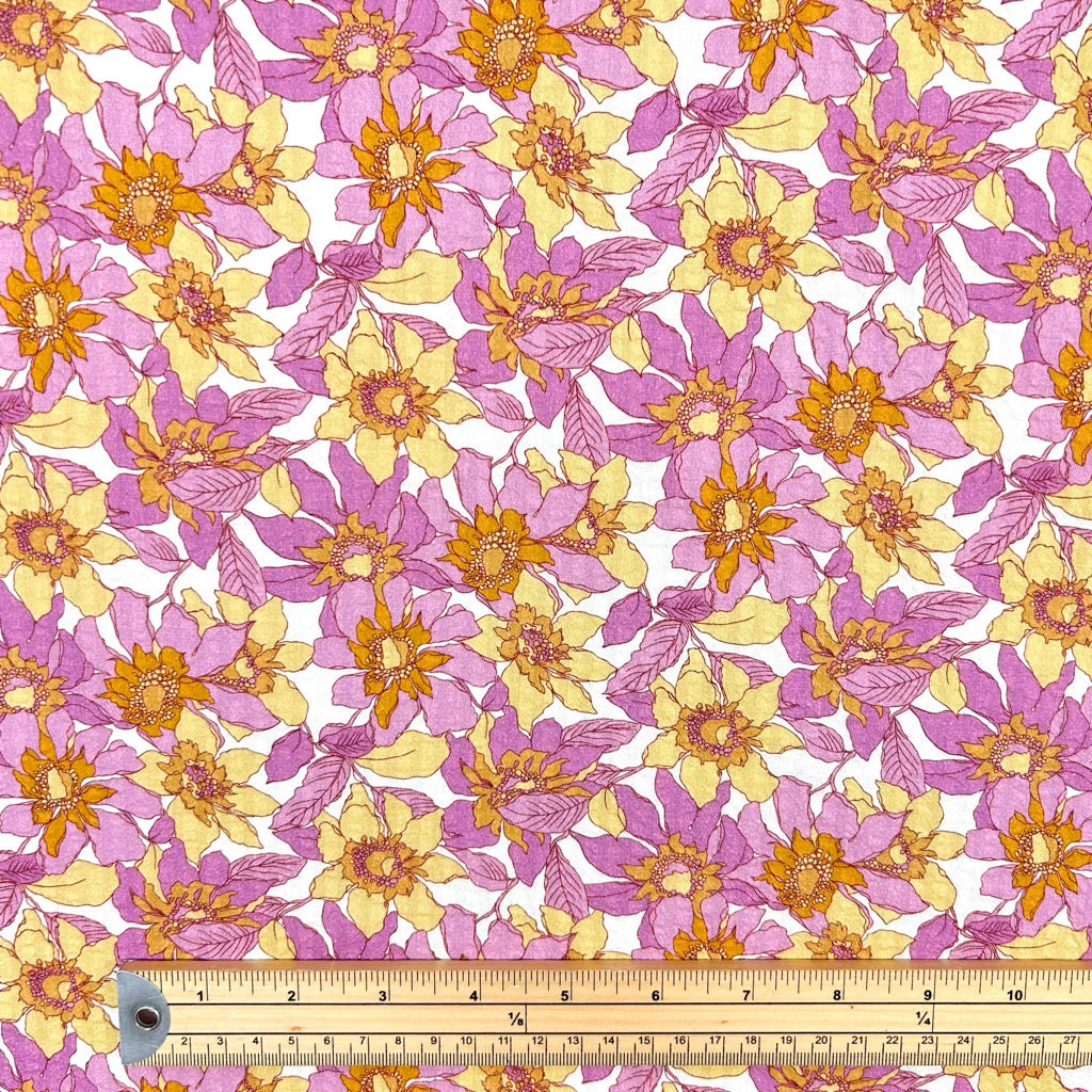 Bright Bloom Cotton Seersucker Fabric 2 Bright Bloom Cotton Seersucker Fabric - Image 2