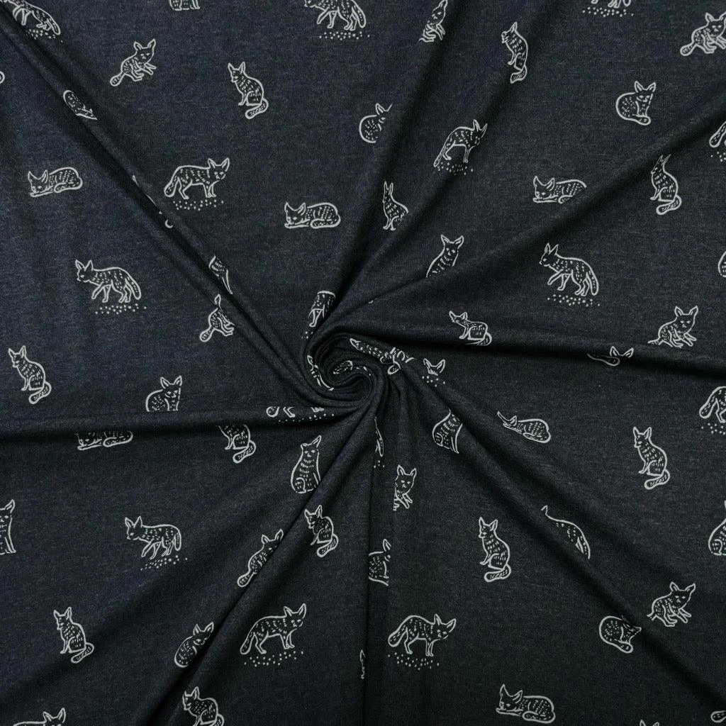 Foxes Melange Cotton Jersey Fabric 4 Foxes Melange Cotton Jersey Fabric - Image 4