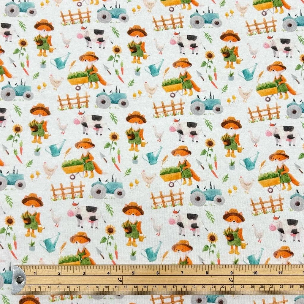 Farm Day Organic Cotton Jersey Fabric - Little Johnny 2 Farm Day Organic Cotton Jersey Fabric - Little Johnny - Image 2