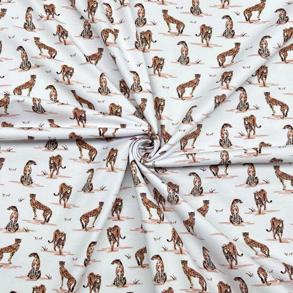 Small Leopards Cotton Jersey Fabric 3 Small Leopards Cotton Jersey Fabric - Image 3