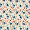 Orange And Midnight Floral Linen Blend Fabric