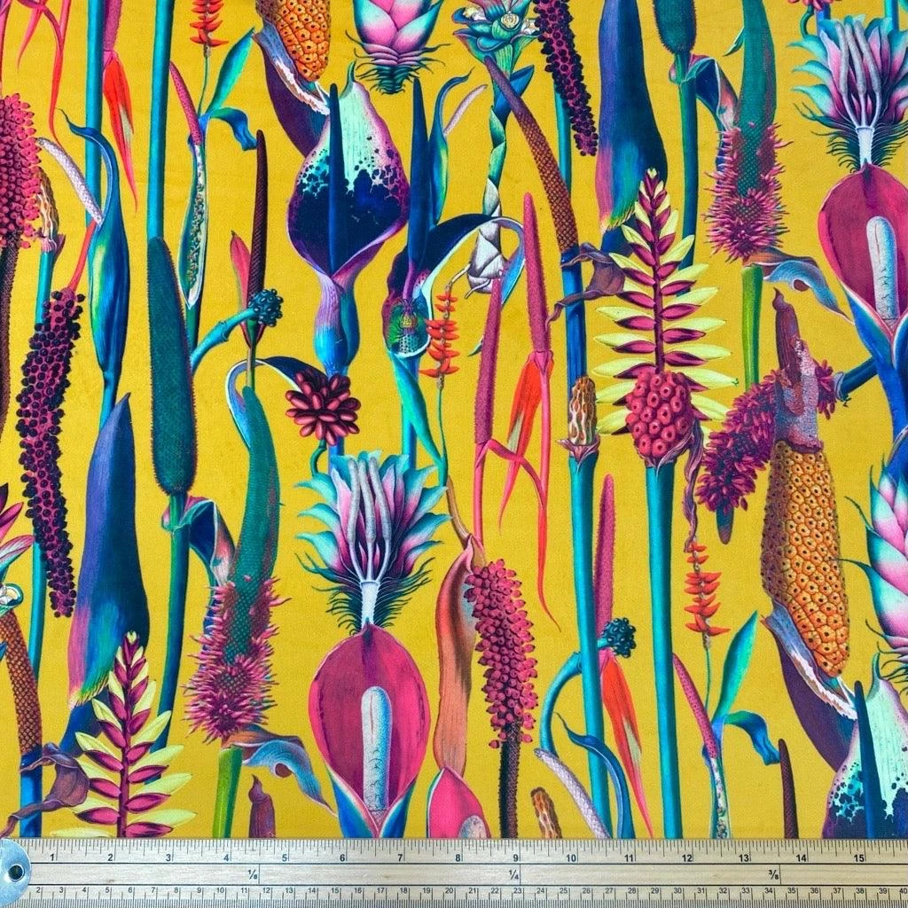 Abstract Plants Digital Velvet Fabric 2 Abstract Plants Digital Velvet Fabric - Image 2
