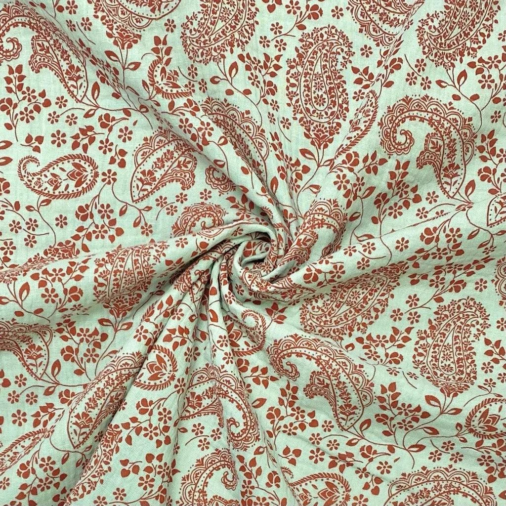 Paisley Floral Organic Double Gauze Fabric 4 Paisley Floral Organic Double Gauze Fabric - Image 4