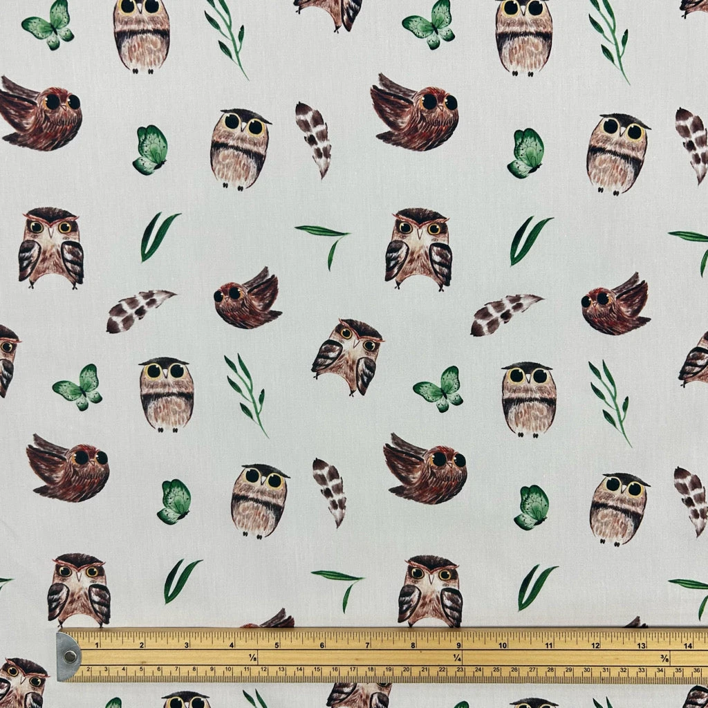 Secret Garden Owls Cotton Poplin Fabric 2 Secret Garden Owls Cotton Poplin Fabric - Image 2