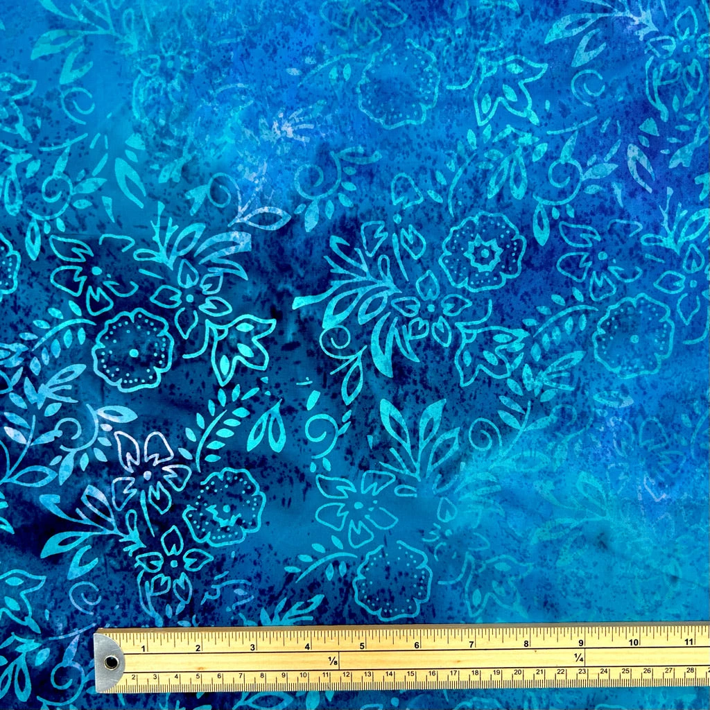 Floral Vines Cotton Batik Fabric 2 Floral Vines Cotton Batik Fabric - Image 2