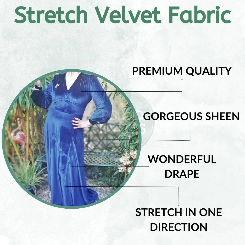 Plain Stretch Velvet Fabric 2 Plain Stretch Velvet Fabric - Image 2