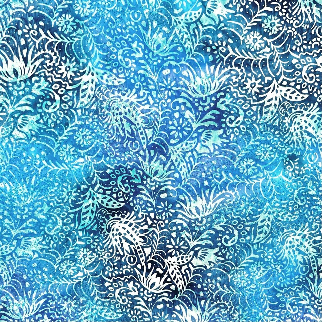 Frosty Flora Cotton Batik Fabric 3 Frosty Flora Cotton Batik Fabric - Image 3