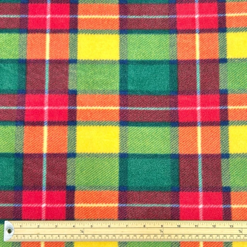 Multicoloured Checkered Anti Pill Polar Fleece Fabric 2 Multicoloured Checkered Anti Pill Polar Fleece Fabric - Image 2