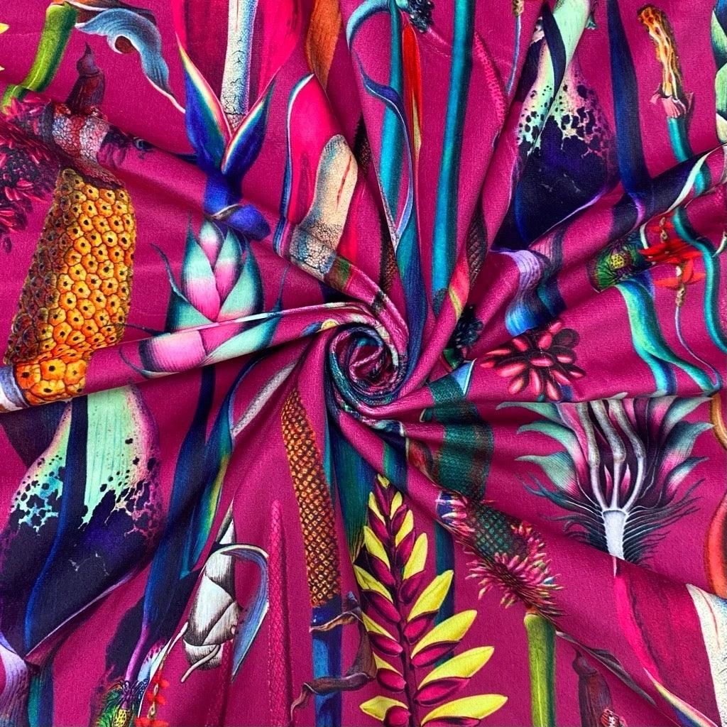 Abstract Plants Digital Velvet Fabric 7 Abstract Plants Digital Velvet Fabric - Image 7