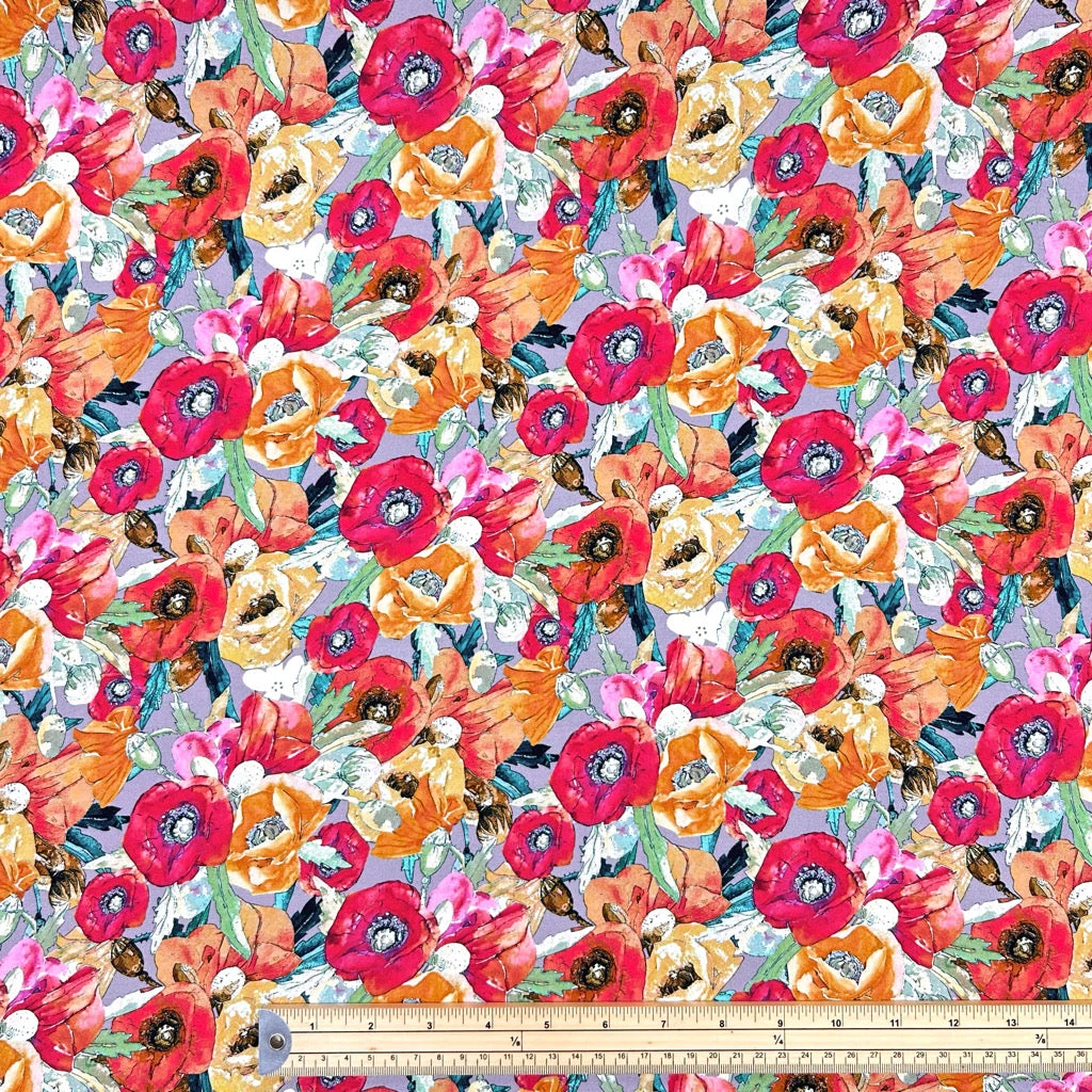 Poppy Sunset Viscose Poplin Fabric 2 Poppy Sunset Viscose Poplin Fabric - Image 2