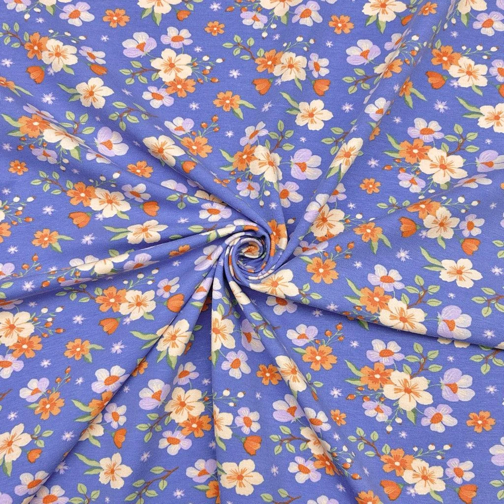 Simple Flower Bunches Organic Cotton Jersey Fabric 8 Simple Flower Bunches Organic Cotton Jersey Fabric - Image 8