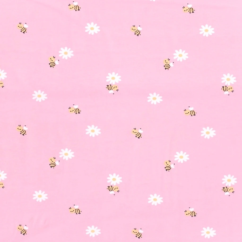 Honeybee Blossom Cotton Jersey Fabric 1 Honeybee Blossom Cotton Jersey Fabric