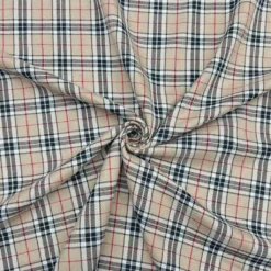 Beige And Black Checkered PolyViscose Tartan Fabric -Ernst Fabric Store 3ADF027B BFB4 4535 BB8D 71B242D4732B