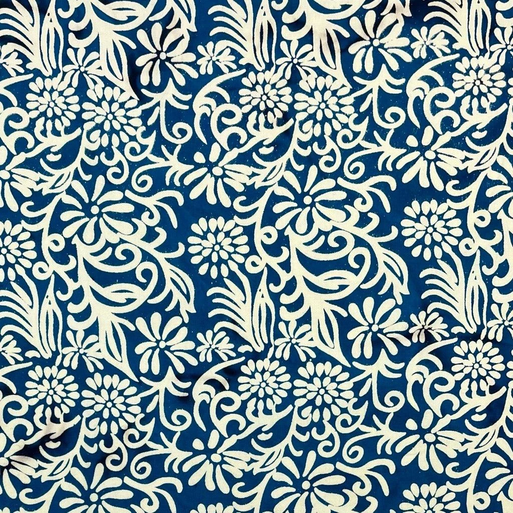 Floral Swirls Cotton Batik Fabric 4 Floral Swirls Cotton Batik Fabric - Image 4