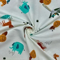 Jungle Animals On Ivory Cotton Jersey Fabric -Ernst Fabric Store 3CDE0A06 48F2 44A5 8FC4 5810816DEB75