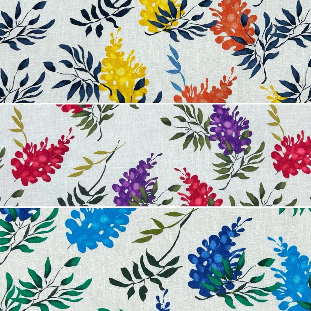 Multicoloured Botanicals Cotton Linen Fabric 1 Multicoloured Botanicals Cotton Linen Fabric