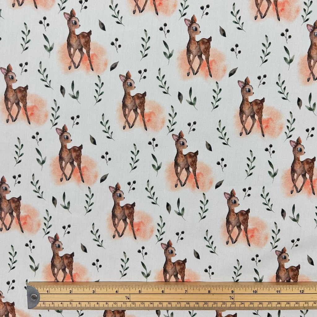 Deer Dance Cotton Poplin Fabric 2 Deer Dance Cotton Poplin Fabric - Image 2