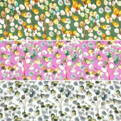 Leafy Dreamscape Viscose Satin Fabric