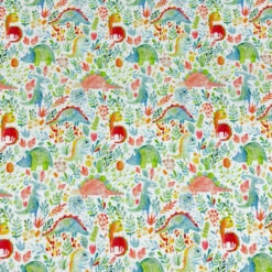 Vibrant Dinosaurs Brushed Cotton Fabric