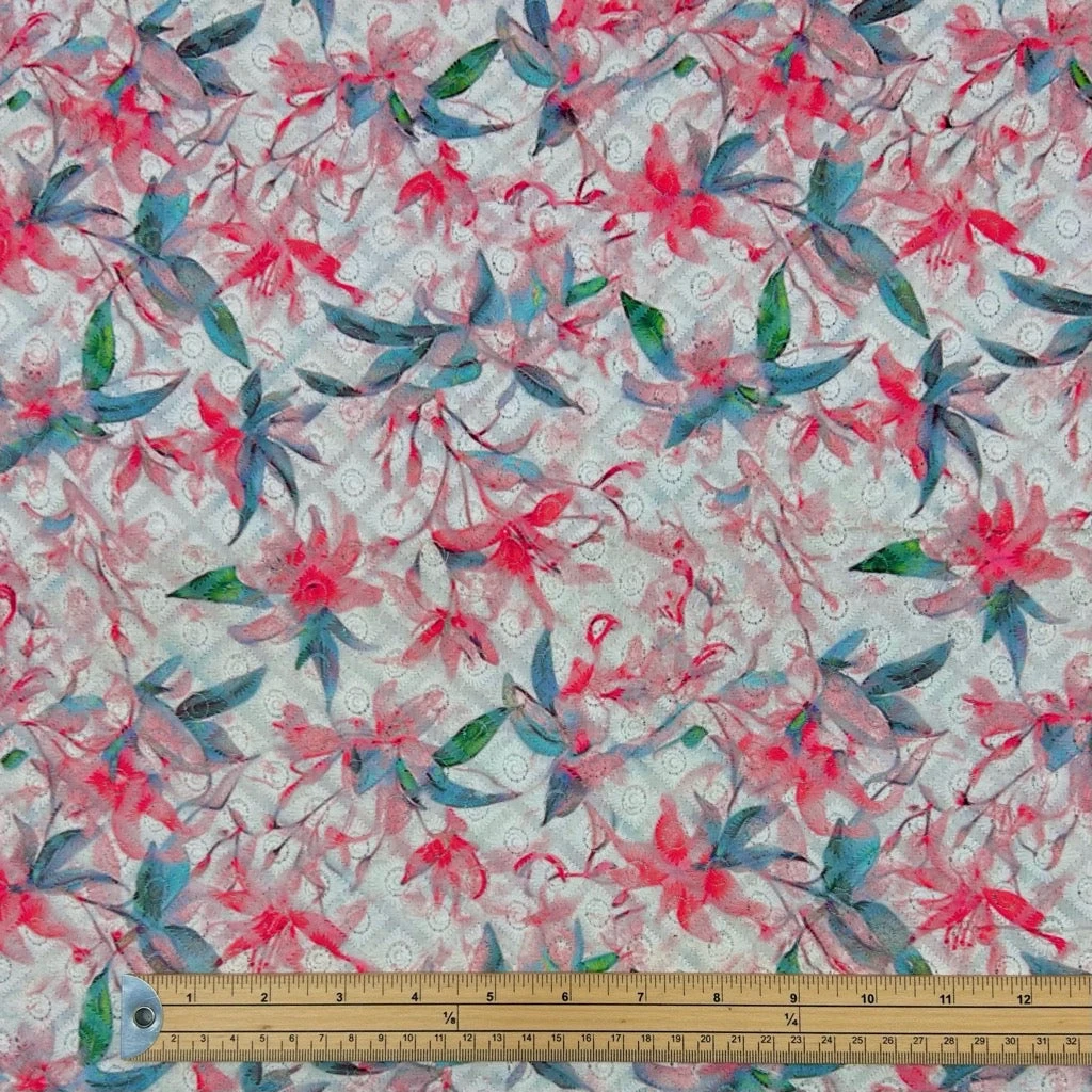 Floral Whisper Digital Embroidered Polycotton Fabric 2 Floral Whisper Digital Embroidered Polycotton Fabric - Image 2
