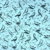 Birds On Blue Satin Fabric