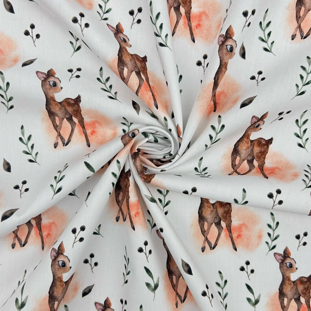 Deer Dance Cotton Poplin Fabric 3 Deer Dance Cotton Poplin Fabric - Image 3
