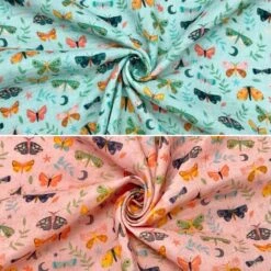 Multicolour Butterflies Double Gauze Fabric