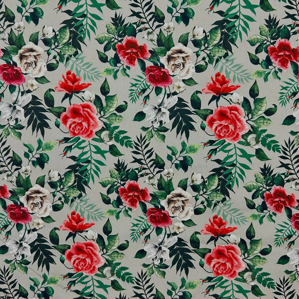Garden Of Roses Cotton Poplin Fabric 1 Garden Of Roses Cotton Poplin Fabric